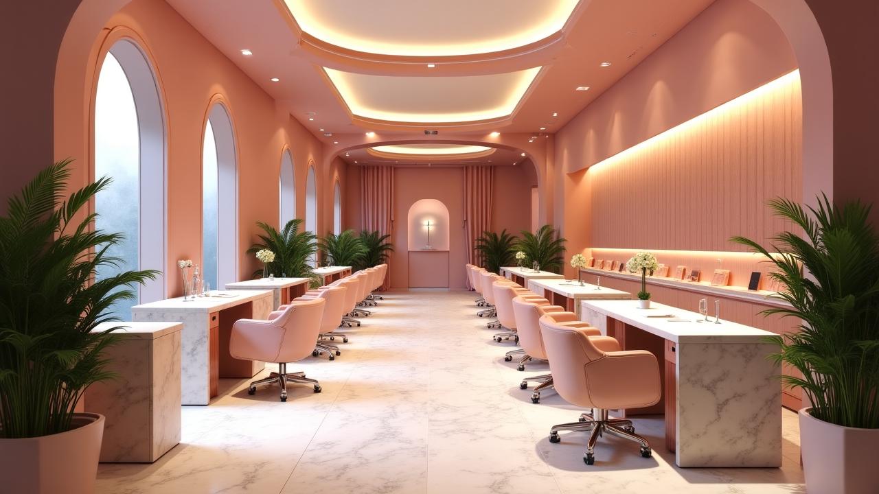 Luxury interior of Gear & Glam Nails in San Francisco