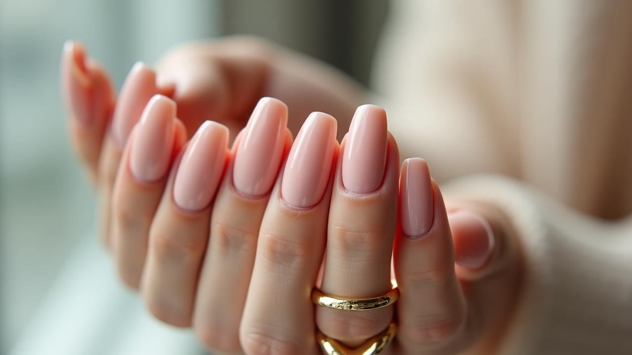 Stunning almond-shaped acrylic extensions with high-gloss finish