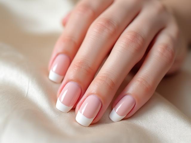 Classic French Manicure with soft rounding