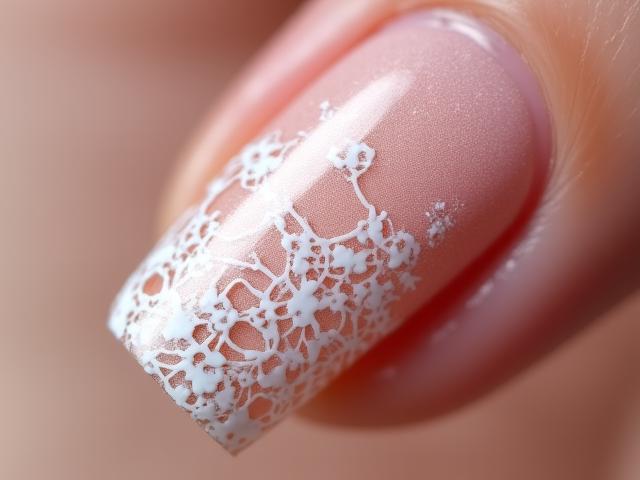Hand-painted delicate lace nail art