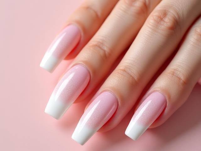 Subtle baby boomer ombré nails