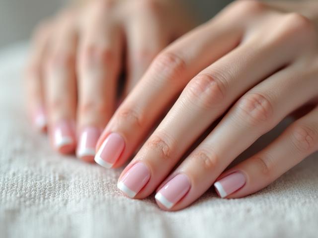 Classic French Manicure with gel polish