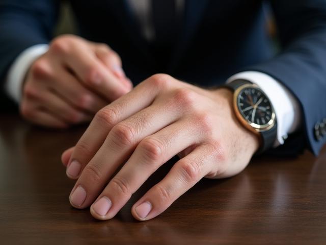 Clean buffed look for men's manicure